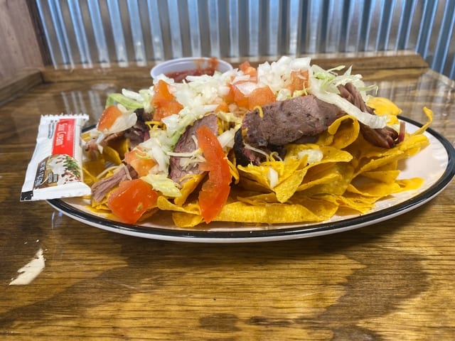 1/2 Order Bbq Meat Nacho Supreme Express.